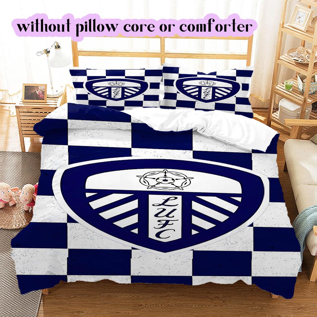 Постельное белье с узором Leeds United, Комплект с одеялом, Пододеяльник, Наволочка, Домашний подарок на день рождения (1*пододеяльник+2*наволочка, без наполнителя)