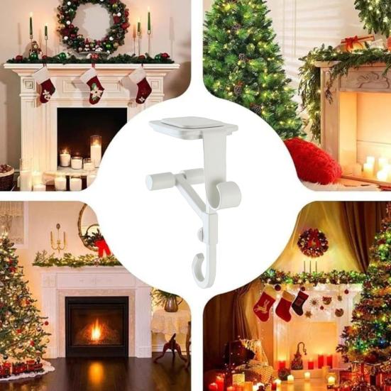 Fireplace Stocking Hook Mantle Garland Hanger Strong Load-bearing Adjustable Design Heavy Duty 2-in-1 Stocking Garland Holder