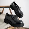 Men Casual Business Office Formal Dress Genuine Leather Shoes Lace-up Derby Shoe Black Stylish Platform Sneakers Mans Footwear