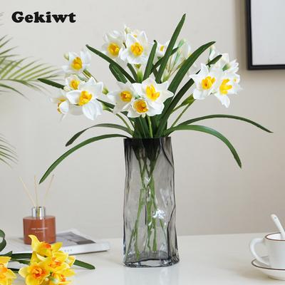 3/5/10 шт. Искусственные цветы нарцисса белого цвета, весенние цветы, поддельные шелковые цветы, цветочная композиция для дома, свадьбы, уличного декора