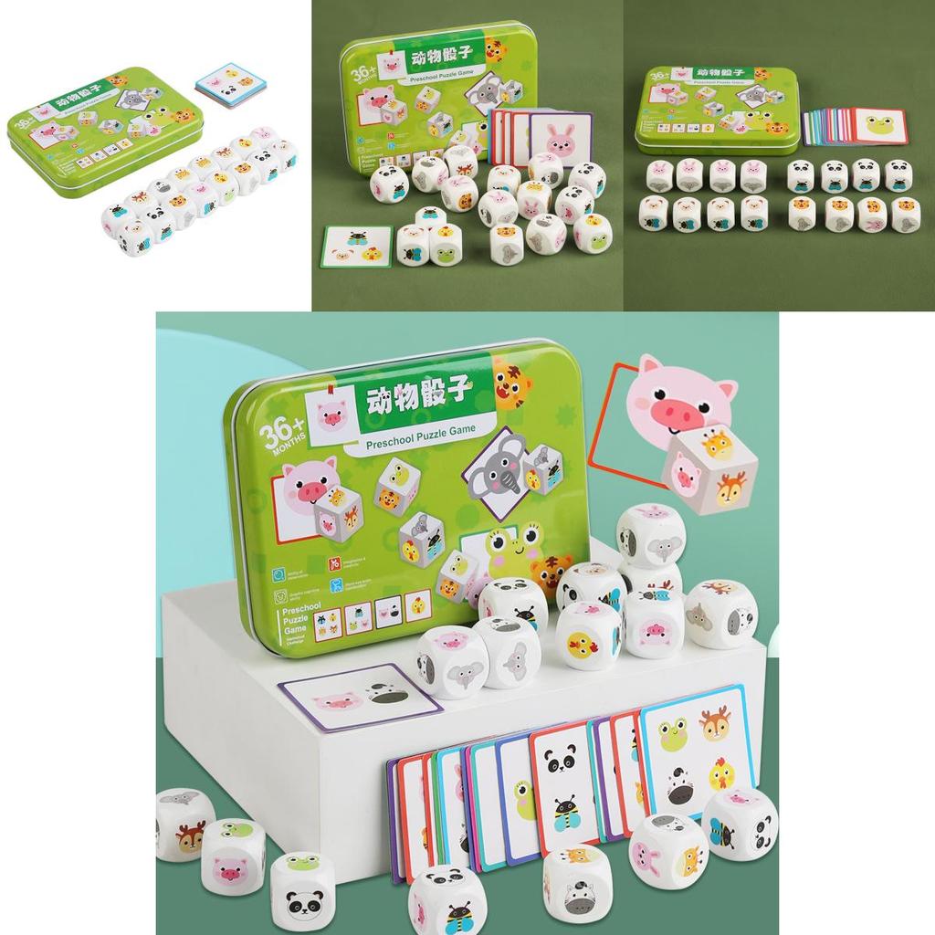 Деревянная игра-головоломка с кубиками-животными для детей, развивающая образование и концентрацию, интерактивная настольная игра