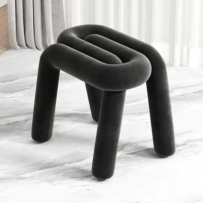 Dressing Chair Makeup Flannel Stool Luxury Comfortable Chair for Dressing Table Livingroom Clothing Store Modern Design