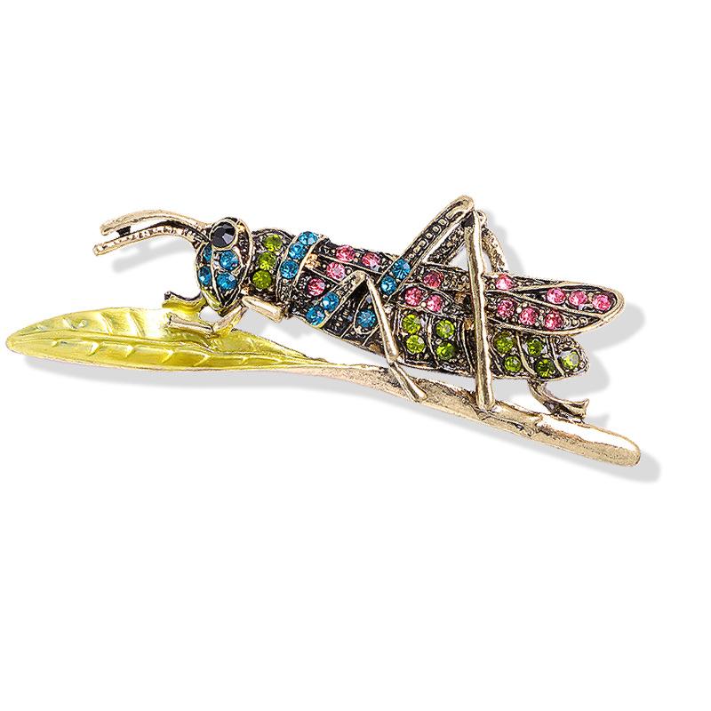 1Pc Grasshopper Insect Brooch Pin Sweater Brooch