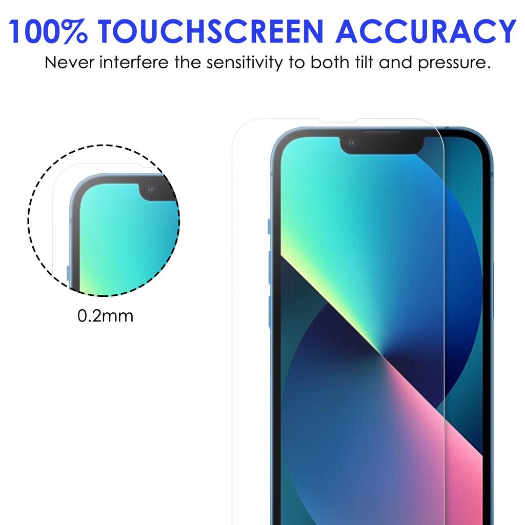 Для iPhone 14 Plus 6,7 дюйма Ультрапрозрачная Защитная пленка для экрана из закаленного стекла против отпечатков пальцев Полностью покрывающая пленка+Защита объектива камеры с точным вырезом