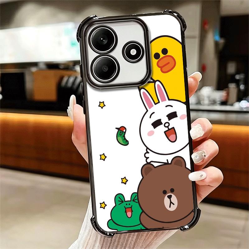 Cartoon Bear B-Browns C-Conys Plating Phone Case For Xiaomi Redmi Note 14 15 Pro Plus 13 12 11 11S 11T 10 9S 9 5G Anti-Fall Aira