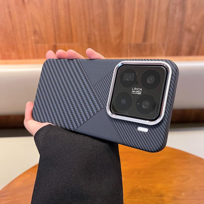 Применимо к Xiaomi 15Ultra магнитный чехол для мобильного телефона из углеродного волокна Xiaomi 14Pro Кевларовый матовый противоударный защитный чехол