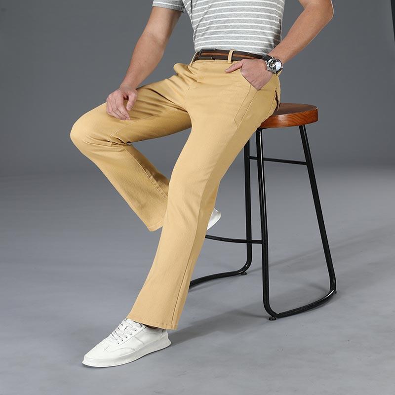 Men's Flare Casual Trousers Korean Style Trendy Stretch Slim-Fit Men's Flared Pants Classic Design Flared Pants