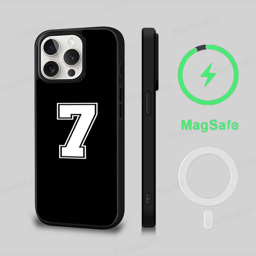 Number Football Phone Case Magnetic Case For iPhone 17 16 15 14 13 12 11 For Magsafe Wireless Charge Cover