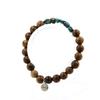 Stones and Minerals. Chrysocolla Bracelet from the USA + 8 Mm Wooden Beads. Made In France.