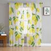 Summer Fruit Lemon Farm Retro Sheer Window Curtains For Living Room Kitchen Children Bedroom Voile Hanging Curtain