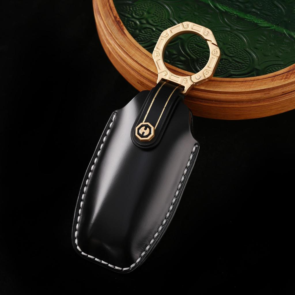 Чехол для ключа из натуральной кожи премиум-класса для BYD Song Plus/Tang DM/Han EV 2023 года