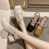 2024 Summer New High-heel Temperament Medium Heel Diamond Sandals Chunky Mary Jane Shoes Women Shoes Pumps