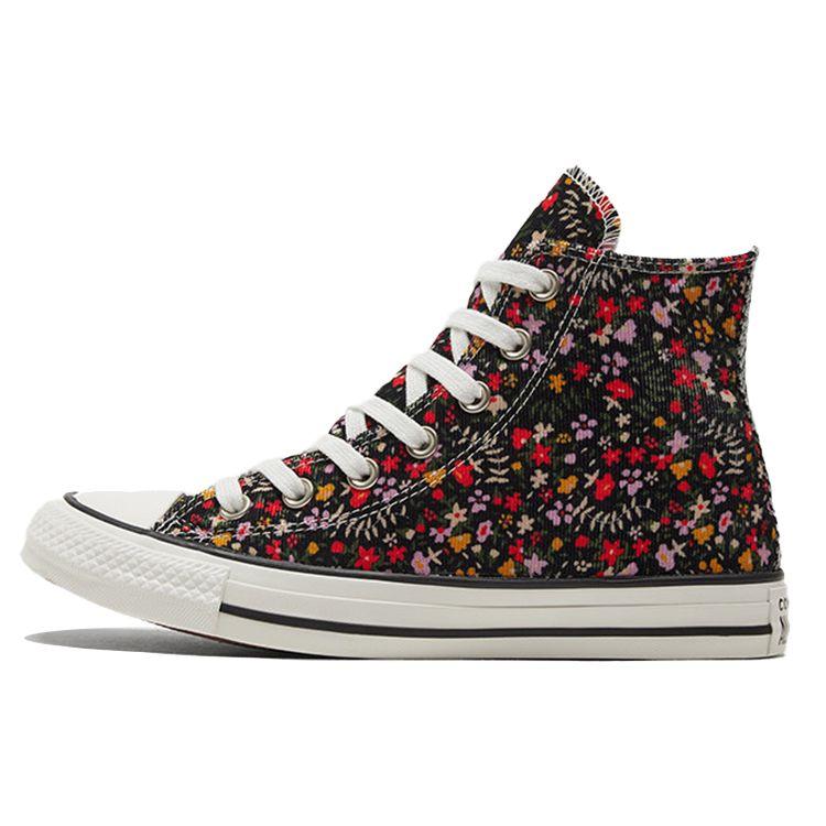 Converse Chuck Taylor All Star Comfortable Daily Vintage Floral High Top Canvas Shoes Women Sneakers Black Pink 569711C