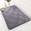 Thickened Absorbent Striped Floor Mat Solid Color Bathroom Carpet Bedroom Comfortable Cotton Velvet Non-slip Mat Entrance Mat