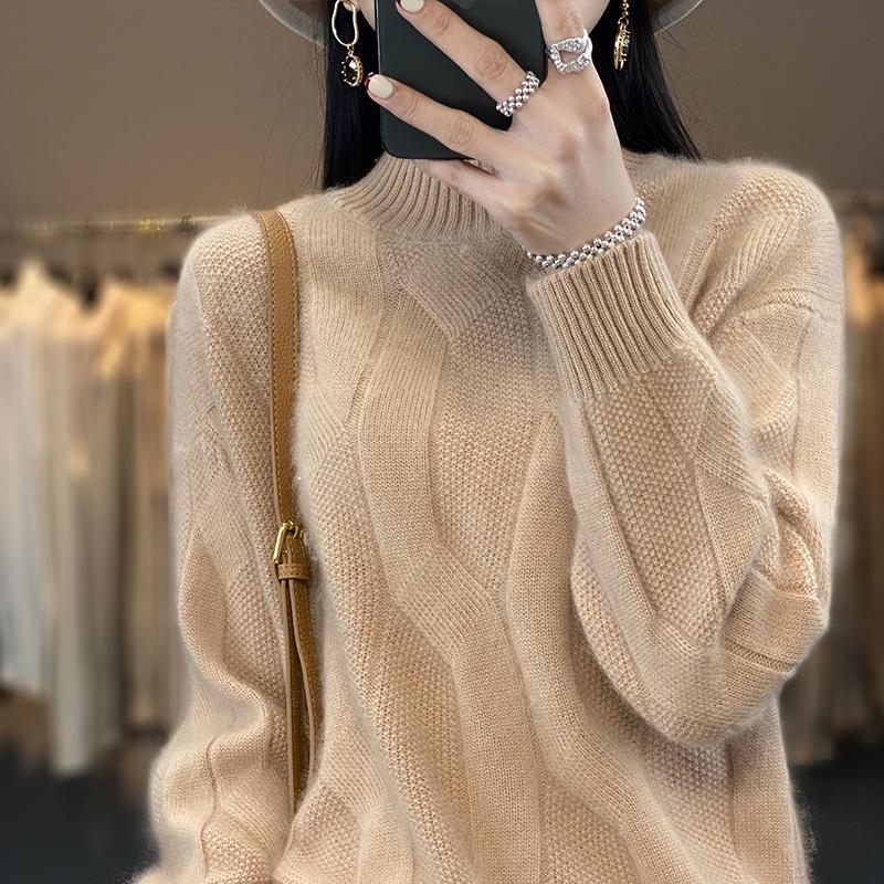 Женский кашемировый свитер Qinghe кашемир 30% кашемир 70% шерсть осенне-зимний пуловер теплый и модный