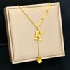 All-match Letter Necklace Cube Pendant Jewelry Accessories Luxurious Fashion Chain  Mother's Day