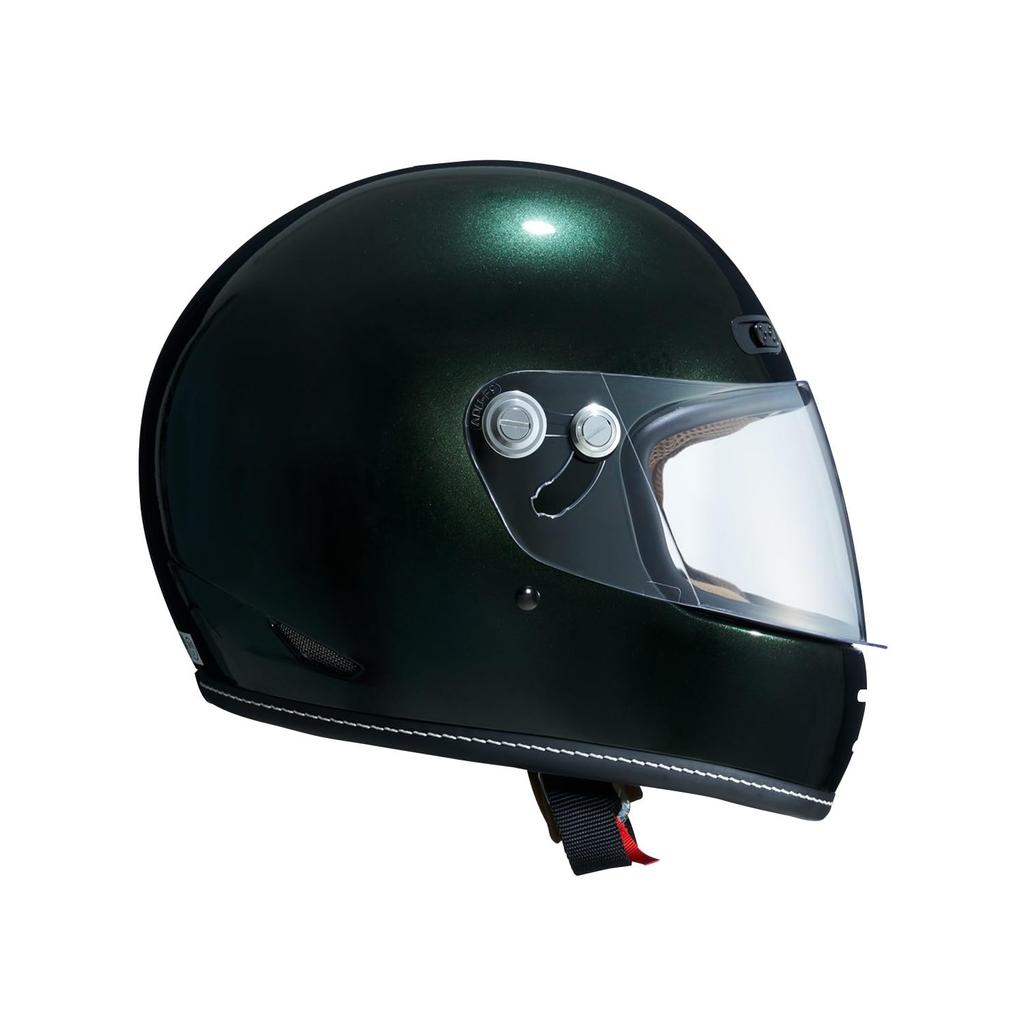 Мотоциклетный шлем MARUSHIN Neo Retro Full Face END MILL Vintage Metallic Green Размер M MNF1 02001333 (57-58см)