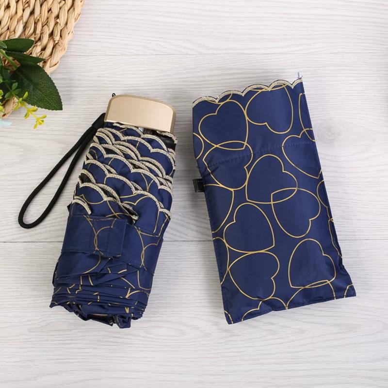 Mini Five-Fold Umbrella Sun Umbrella Sun Protection UV Protection Sun Umbrella Female Sun Umbrella Ultra Light and Compact Portable Pocket Umbrella
