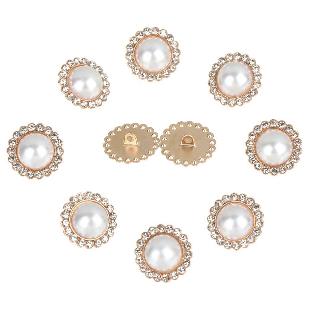 DIY Sewing Button Shirt Buttons Shiny Rhinestone Pearl Clothing Buttons Sewing Accessories