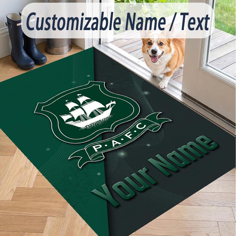 Custom Text Printed Rug Plymouth Argyle FC Non Slip Floor Carpet For Home Room Decor