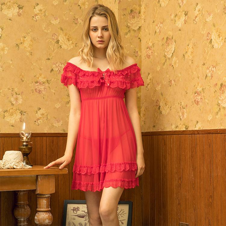 Комплект из 2 шт. в упаковке, одежда для сна, большие размеры, цветочное кружево, прозрачная прозрачная сетчатая сорочка, женское сексуальное нижнее белье, платье с сексуальными стрингами, комплект стрингов