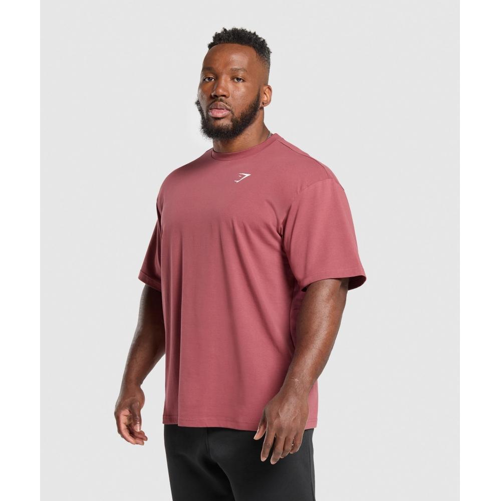 Gymshark Футболка Essential Oversize, цвет: стираный, ягодно-розовый A1a3e Kcps