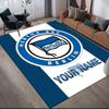 Custom Name,Hertha BSC Home Sofa Decoration for Living Room & Bedroom, Non‑Slip Play Flannel Floor Mat for Game Room