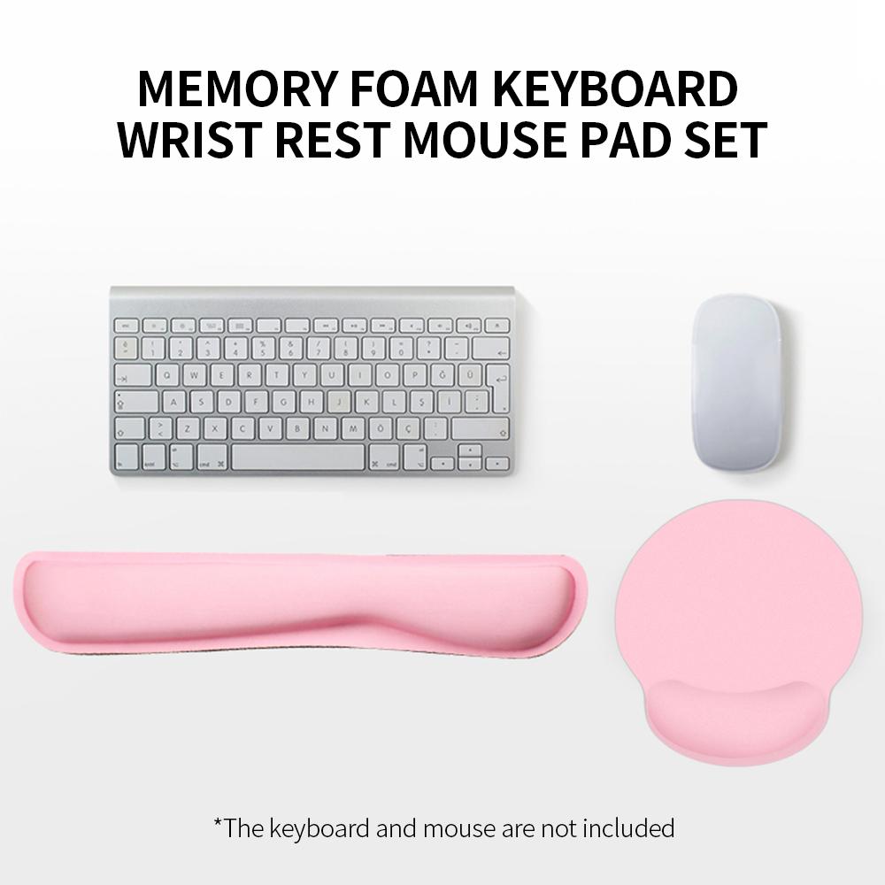 Memory Foam Keyboard Wrist Rest Mouse Pad Set Keyboard Mouse Wrist Pads with Lycra Fabric Anti-slip