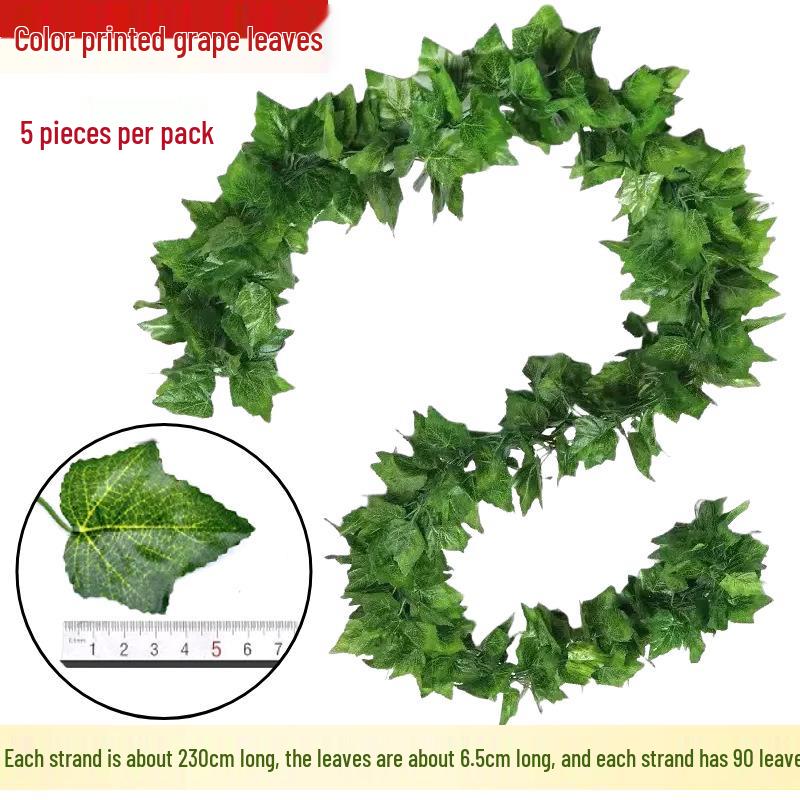 Набор из 90 шт. Декорация из зеленой лианы для подвешивания в помещении и на балконе
