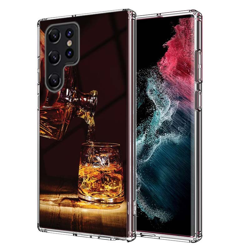 Strong Whiskey With Cigarettes Capa Phone Case For Samsung S26 Ultra S25 Edge Galaxy S23 S21 S20 S24 FE S22 S10 Plus Cover Clear