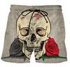Beach Shorts Men's 3D Skull Print, Informal Sports Shorts, Comfortable Surf Shorts for Summer