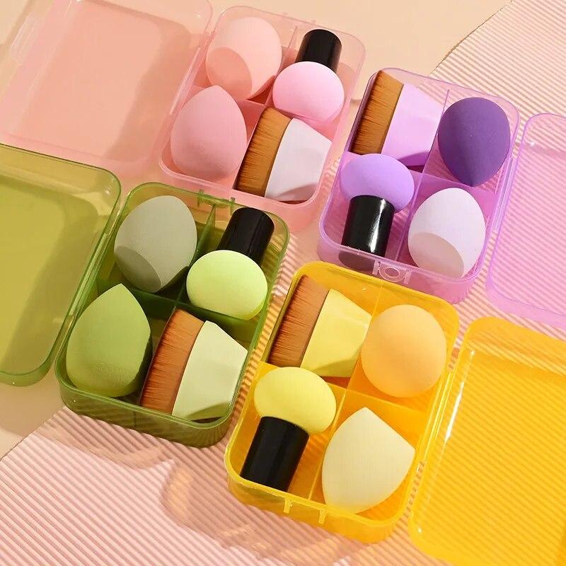 4Pcs Foundation Makeup Brushes Cosmetic Puff Set Soft Sponge Face Makeup Tool