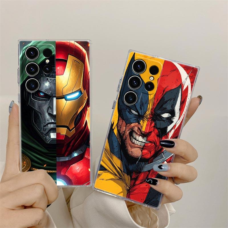 Прозрачный чехол Mavel The Avengers для Samsung Galaxy S26 S25 Ultra S24 S22 S26 Plus S20 S23 S21 S25 FE 5G Прозрачная силиконовая крышка