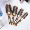 4-Piece Cylinder Curly Hair Roller Set: Pig Bristle Comb, Thermal Air Aluminum Comb, Ceramic Styling Comb.