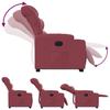 Electric Recliner Chair with Rising Function Burgundy Fabric