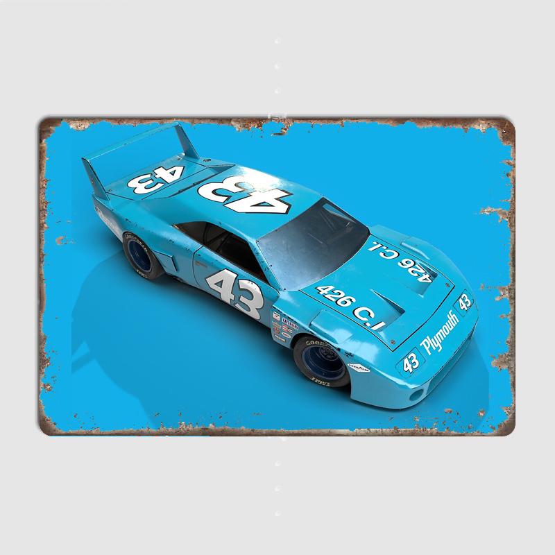 Plymouth Superbird Ричард Петти Классический Автомобиль Суперкар Ретро Металлический Постер Знак Клуб Настенная Роспись Декор из Жести Декор Комнаты Домашний Декор