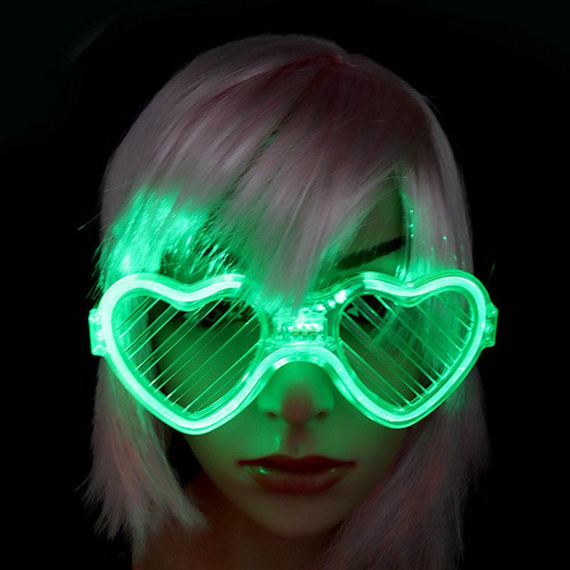 LED Light-up Flashing Glasses: Square, Heart-shaped, Venetian Blind Styles