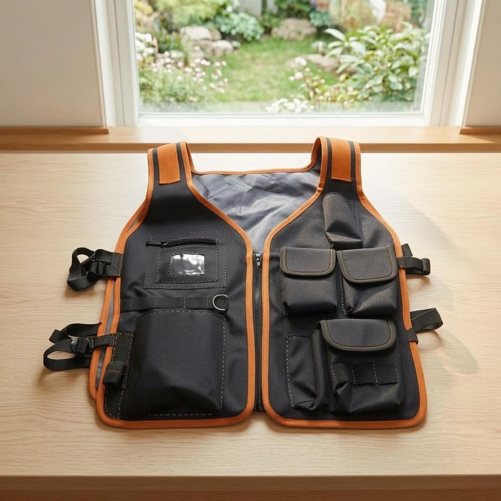 Жилет-органайзер для инструментов Регулируемый Рабочий с карманами Практичный для домашних ремонтов