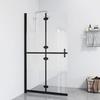 VidaXL Folding Shower Screen Bathtub Partition Bathroom Accessory Shower Partition Home Interior ESG Glass 151191