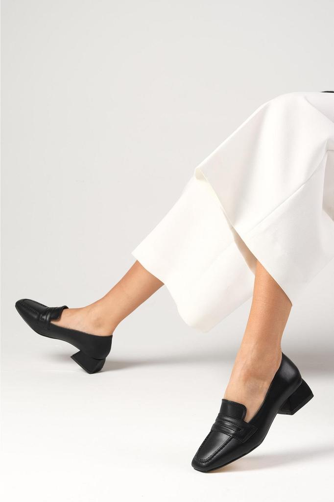 Женские модные туфли-лодочки черного цвета, туфли на низком каблуке с тупым носком