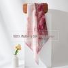 Elegant Pink Rose Mulberry Silk Scarf - Luxury Gift for Mom: Light, Decorative Neckerchief Snood