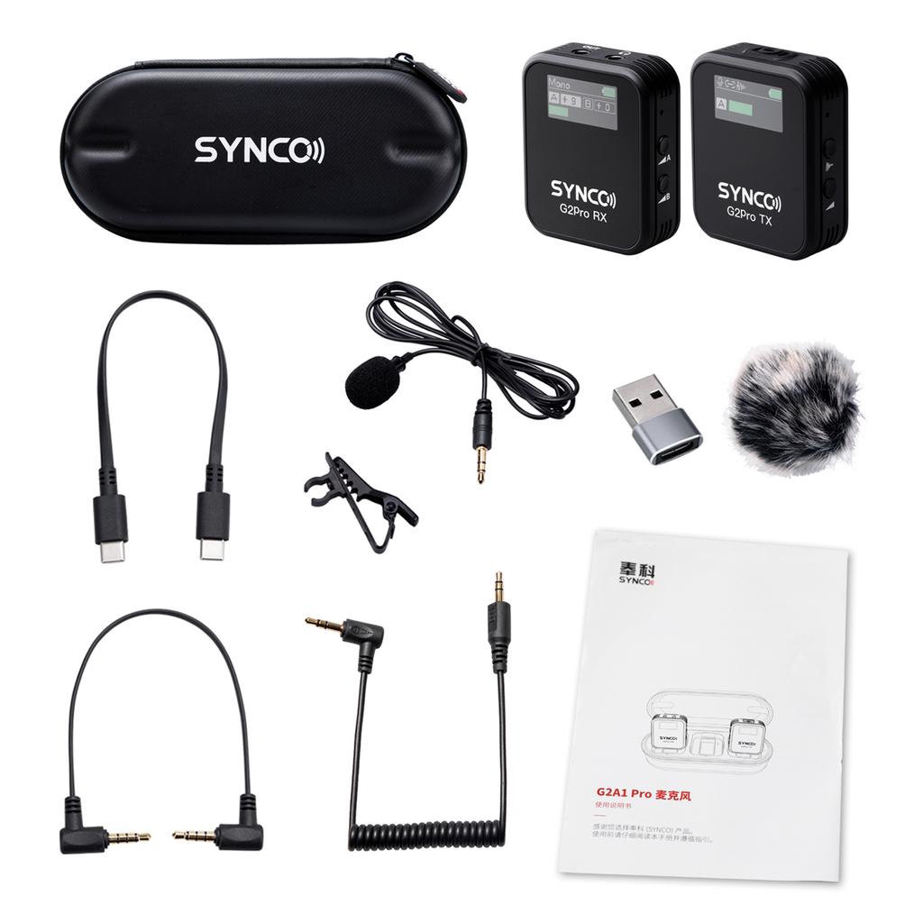 Synco G2A1 Pro Wireless Microphone System with 1 Receiver & 1 Microphones 200M Transmission Range 6