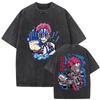Demon Slayer Iwakiza Anime Graphic T Shirt Men Women Cotton Short Sleeve Tee Parentchild Washed Streetwear Casual Tops Yk