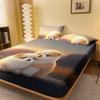 1 Cartoon Cute Animal Dog Digital Printed Frosted Fitted Sheet,bedroom Printed Bed Cover,bedding(No Pillowcase)