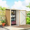 Garden Tool Shed in Galvanized Steel with Hinged Door, 100x104x160 cm, Yellow