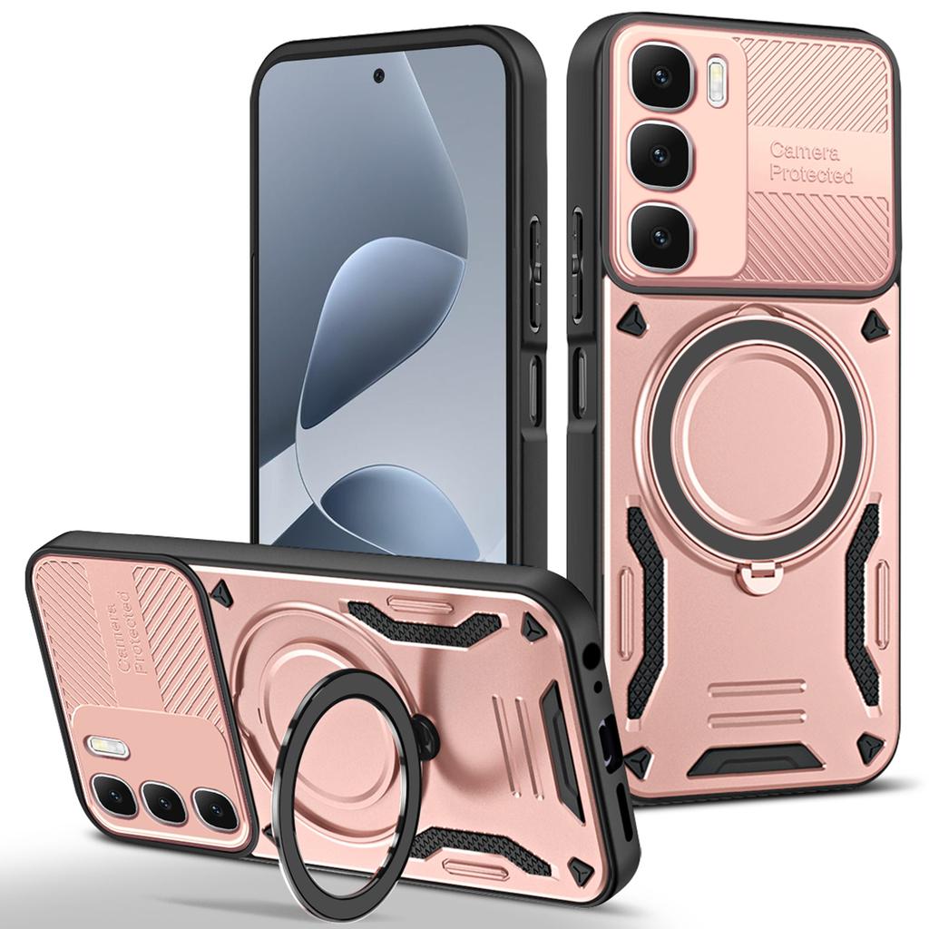 For Infinix Hot 60i 4G / 60 5G Magnetic Case Shockproof TPU + PC Phone Back Cover with Kickstand