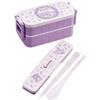 Skater Bento Box Kuromi Flower Wreath Sanrio 600ml Antibacterial 2 Tiers for Women Made in Japan YZW3AG-A