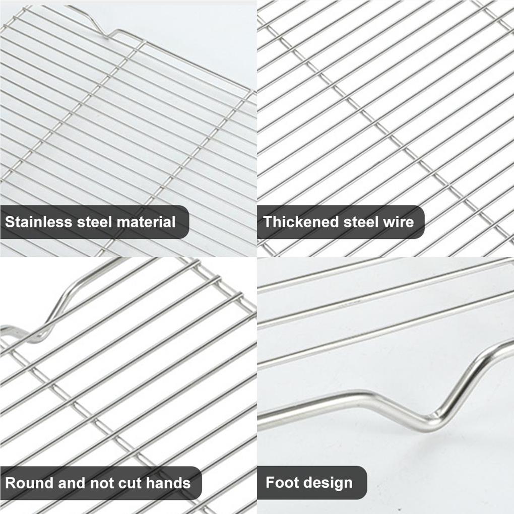 Сетка для барбекю, Охлаждающая решетка, Инструмент для выпечки, Нержавеющая сталь, Защита от ржавчины, Удобство, Кухонный гаджет, Моющийся, Долговечный