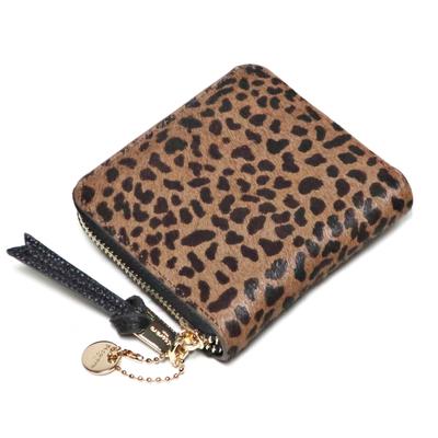 Pisoraro Харако Леопардовый принт Коричневый Круглая молния Мини-кошелек PR242 LEOPARD BR