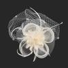 Tulle Petal Feather Headpiece Veil Headband with Hair Clip Mesh Flower Headwear  Cocktail Tea Party
